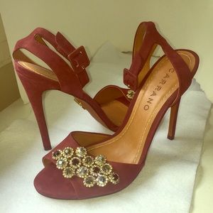 Carrano bejeweled Maroon heels